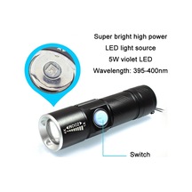 Sones Usb Ultraviyole El Feneri Yeşim Tanımlama Floresan Dedektörü Siyah 365nm Siyah