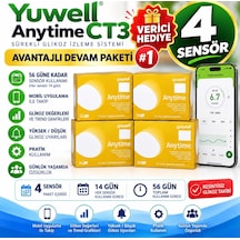 Yuwell Şeker Ölçüm Sensörü Sürekli Glikoz İzleme Sistemi Anytime 4 Sensör + 1 Verici
