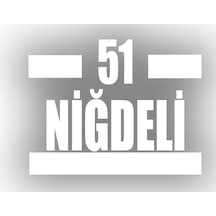51 Niğdeli Araba Sticker 17x17 Cm Beyaz