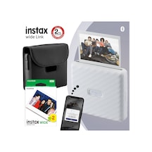 Fujifilm Instax Wide Link Akıllı Yazıcı + 20'li Film + Deri Çanta + Stand 4 Beyaz