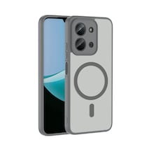 Redmi 15c Kılıf M-safe Şarj Özellikli Zore Babet Kapak - Gri