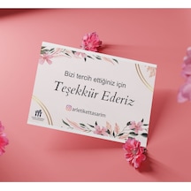 Kişiye Özel E-ticaret Teşekkür Kartı 5x8 Cm 100 Adet - Kadın Girişimci Amblemli