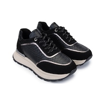 Tamer Tanca Kadın Vegan Siyah Sneakers & Spor Ayakkabı 936 81185 Bn Ayk Y25 Syh Kroko/bronz Siyah