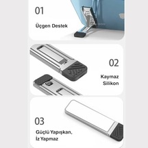 Cep Telefonu Ve Dizüstü Bilgisayar Standı Katlanabilir İnce Metal Braket Taşınabilir, Ergonomik Laptop Ve Telefon Standı Masaüstü Çok Amaçlı Destek 1 Adet Ayak