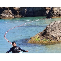 Sahil Deniz Emniyet Kulvar Şamandırası Halatlı Duba 100 Metre Çok Renkli