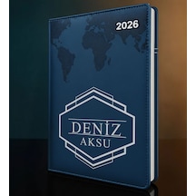 Bk Gift Kişiye Özel İsimli Termo Sert Kapak 2026 Lacivert Ajanda -4, Öğretmenler Günü Hediyesi, Yeni İş Hediyesi 35274 Bk Gift Renkli