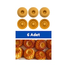 Sarı 6'lı Silikon Mini Kek Kalıbı - Muffin Kalıbı 6 Adet Göbekli Kek Kalıbı Silikon Sarı Diğer