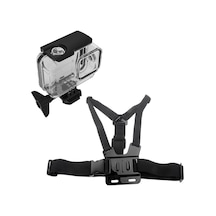 Gopro Hero 8 Su Geçirmez Muhafaza Göğüs Kemeri 4 Parça Set Go208