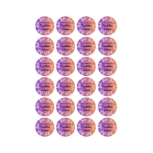 Mor Pembe 4x4 Cm Orkideli Teşekkür Ederiz-yuvarlak Yapışkanlı Ürün Ambalaj,paket Etiketi-pp-96 Adet Bordo