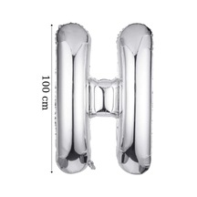 Folyo Balon H Harfi Helyum Balon 100 Cm Gümüş Renk - H Harf Balon - Harf Folyo Silver Balon Çok Renkli