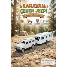 Beyaz Metal Diecast Çek Bırak Jeep Ve Karavan Seti - Açılabilir Kapılı Oyuncak Araba Macera Seti 31.5 Cm Çok Renkli Beyaz Metal Diecast Çek Bırak Jeep Ve Karavan Seti - Açılabilir Kapılı Oyuncak Araba Macera Seti 31.5 Cm Çok Renkli