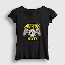 Presmono Kadın Not Anthrax T-shirt Siyah