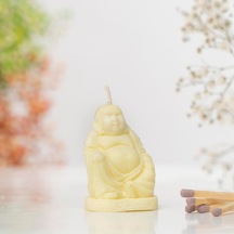 Oturan Buddha Temalı Doğal Soya Wax Mum Sarı