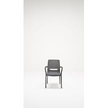 6 Adet Rattan Lüx Antrasit Sandalye / Balkon-Bahçe-Teras Antrasit
