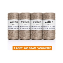 600m Polyester Makrome Ipi, Supla Ipi, Çanta Ipi, Bileklik Ipi,makrame,taş Rengi1.5mm-400gr