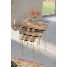 Zigon Sehpa Kr Çift Gold Ceviz Tel 1029