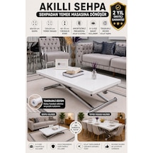 Home Üst Tabla Mdf Beyaz Oval Köşe Alt Krom