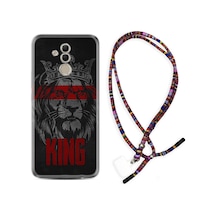 Huawei Mate 20 Lite Kılıf Rasta Boyun Askılı King 1894 Siyah