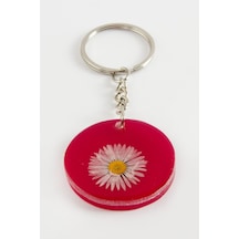Papatya - 890 - Epoksi - Csmo-tex - Anahtarlık Pembe
