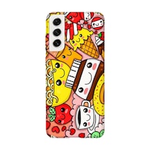 Samsung Galaxy S22 Uyumlu Baskılı Şeffaf Telefon Kılıfı Koleksiyon: Snacktoon Delight 1