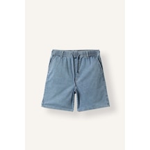 Defacto Beli Lastikli Ve Bağcıklı Relax Fit Jean Bermuda Şort H8869ax26aunm39 Mavi-nm39