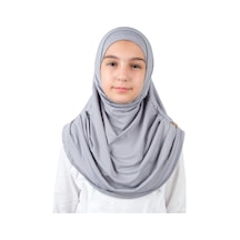 Pratik Hazır Geçmeli Boneli Çocuk Şal Gri Gri