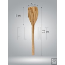 Zeytin Ağacı Ahşap Spatula 30 Cm El Yapımı Doğal Tahta Kaşık Mutfak Servis 0