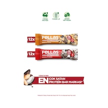 Fellas Yüksek Protein Bar 45 G Süper Ikili Kutu 24 Adet - Hind. Cevizli X 12 Adet + Yer Fıstıklı X 12 Adet