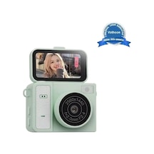 Magicool 2k Mini Dijital Retro Video Kamera Flaşlı Dijital Vlog Mini Fotoğraf Makinesi Türkçe Menü Yeşil