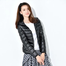 Yeni Kısa Kalın Sıcak Slim Fit Beyaz Ördek Tüyü Moda Ceket Siyah