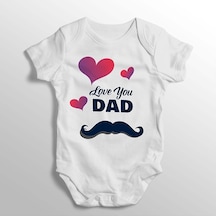 İmaj Tuğbababy Love You Dad Yazılı Baskılı Bebek Zıbını (520689016) Beyaz
