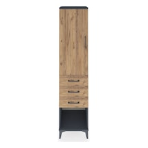 Hyperion Dolap Tek Raflı 3 Çekmeceli Tek Askılı 44x44x195 Antrasit-çam Antrasit