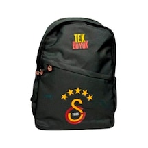 Galatasaray 5 Yıldız Detaylı Siyah Sırt Çantası Orjinal Sarı - Kırmızı