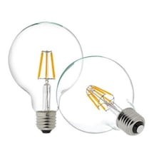 6 Watt E27 Duy G95 Glop Beyaz Işık Led Filament Ampul 9.5 Cm