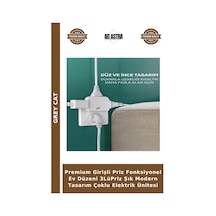 Premium Girişli Priz Fonksiyonel Ev Düzeni 3lüpriz Şık Modern Tasarım Çoklu Elektrik Ünitesi