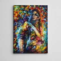Michael Jackson Yağlıboya Reprodüksiyon Dekoratif Dev Boyut Kanvas Tablo 100 X 140 Cm