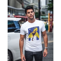 Noıssey Mavi Zlatan Ibrahimoviç Efsane Futbollcu Tasarımı Baskılı T-shirt Pnrmtshrt02742 Beyaz
