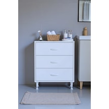 Eliusta Seçer 3 Çekmeceli 55 Cm Banyo Ve Mutfak Dolabı Beyaz 55x75x32,5 Cm Çok Amaçlı Organizer Dolap Beyaz
