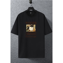 Unisex Kadın Erkek Wanted Anime Karakter Baskılı Oversize T-shirt Siyah Mck2156 Siyah