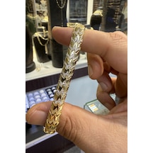 Xuping Hasır Model Taşlı Bileklik Altın