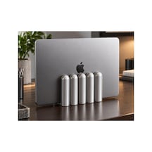 Dora Dekoratif Dikey Macbook Standı - Metalik Gri