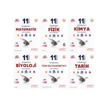 Limit 2027 11. Sınıf Matematik + Fizik + Kimya + Biyoloji + Türk Dili Ve Edebiyatı + Tarih Soru Bankası Seti 6 Kitap Maarif Model
