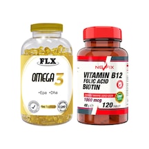 Omega 3 Balık Yağı 180 Softgel & Nevfix Vitamin B12 1000 Mcg 120 Tablet