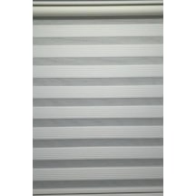 Beyaz Dar Piliseli Zebra Perde Beyaz