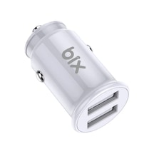 Bix Bxaa12w 12w Çift Usb-a Portlu Araç Şarj Aleti İphone Android Uyumlu Mini Araç İçi Şarj Cihazı Beyaz
