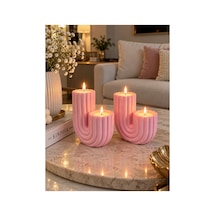 Pembe Kaktüs Dekoratif Mumluk 2li Set Pembe
