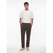 Lcw Vision Kahverengi Regular Fit Keten Görünümlü Erkek Pantolon