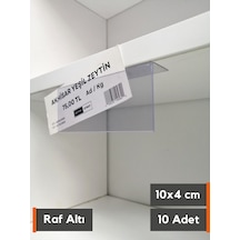 10 Adet Pvc Etiketlik Raf Önü Dik Yapışkanlı 10 x 4 CM Vitrin Etiket
