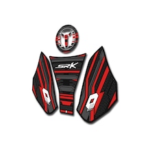 Qjmoto Srk 125 Tank Pad Seti Karbon Kırmızı