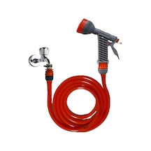 Plasyay Düz Sulama ve Yıkama Hortumu ve Gül Başlıklı Set 3 Metre